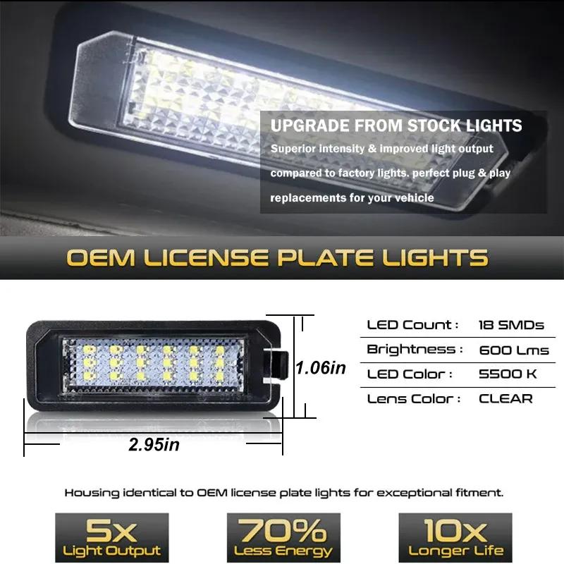 12V LED Number Plate Lamp For Porsche 987 Boxster Cayenne 911 Carrera Turbo 991 GT3 958 Cayenne White License Plate Light Assemb