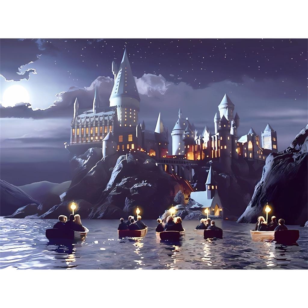 Гарри Поттер Замок Хогвартс Картина Алмазная мозаика Набор 5D DIY Круглый Алмазный Вышивка Рукоделие Домашний Декор