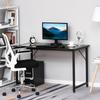 Computer Desk Writing Table Home Office Work Study w/ Metal Frame Melamine MDF Adjustable Feet Stable Black