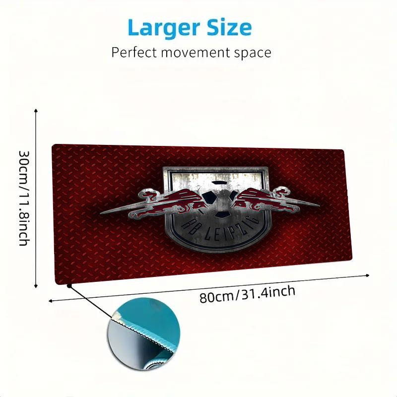 RB Leipzig Mouse Pad, Large Gaming Desk Mat, Non-slip XXL Mousepad for Laptop & Tablet, Mini PC Playmat with Stitched Edges