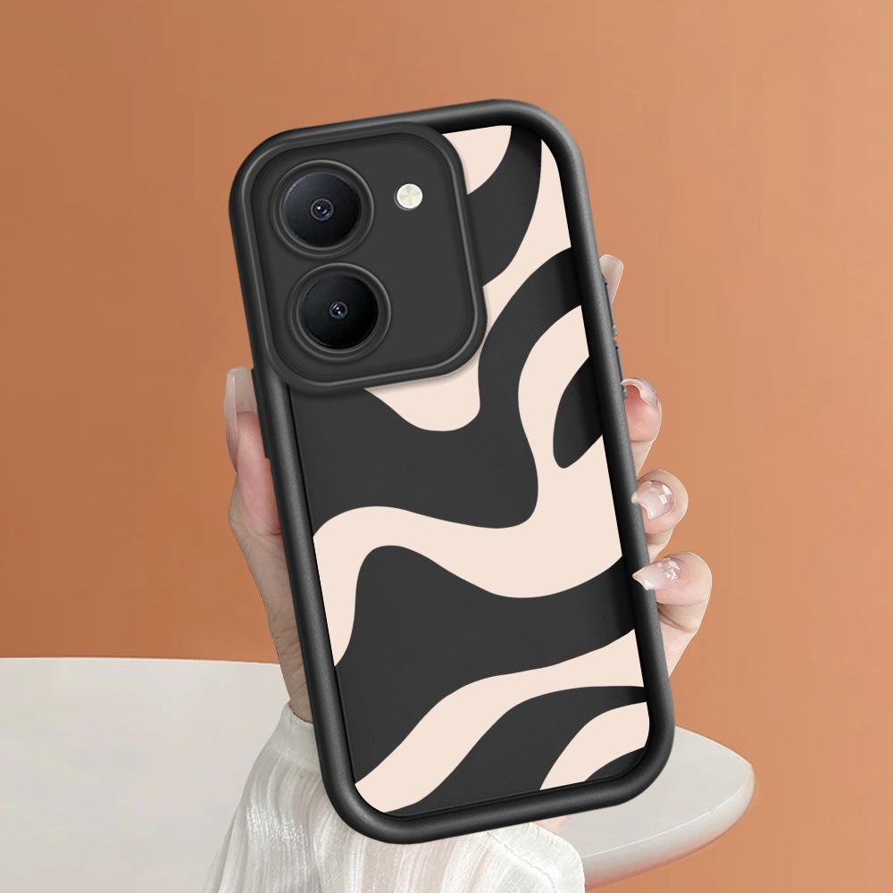 Мягкие силиконовые квадратные лестницы с мультяшным узором, полное покрытие, защита камеры, противоударный чехол для iPhone Infinix Tecno Vivo