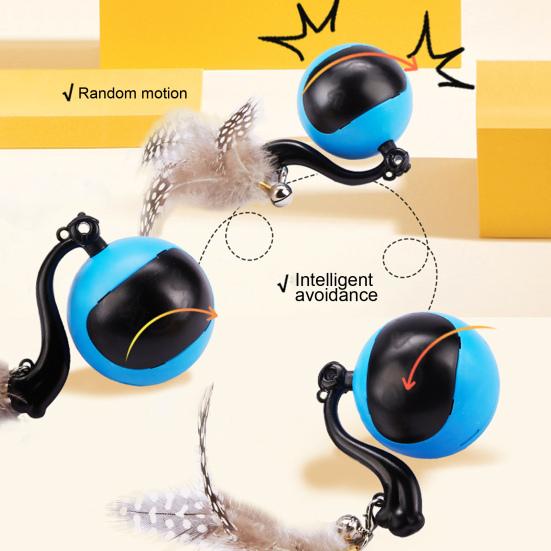 Интерактивная игрушка для кошек, перезаряжаемая автоматическая игрушка для кошек, мяч с дистанционным управлением, активируемый движением, самокатящийся мяч для домашних кошек