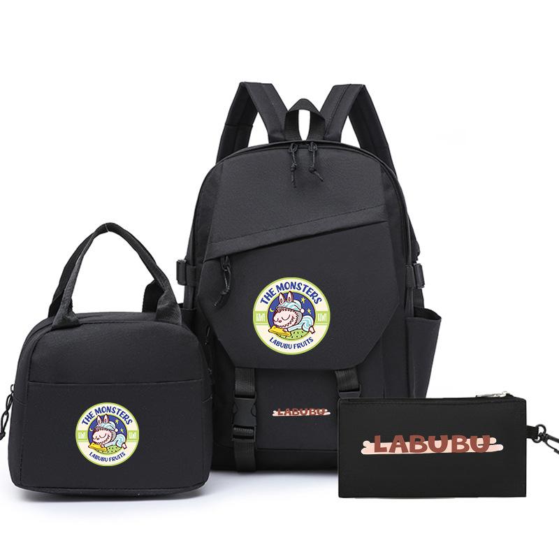 Школьный рюкзак новый принт набор из трех предметов Школьный рюкзак мультяшный кролик студенческий рюкзак ранец для мальчиков и девочек