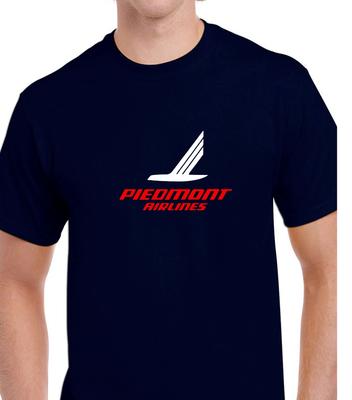 Белая красная футболка с логотипом Piedmont Airlines, темно-синий хлопок, для гиков авиации США