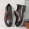 Модные нескользящие повседневные мужские деловые туфли-оксфорды на платформе со шнуровкой для мужчин, обувь для ходьбы, отдыха, прогулок, вождения