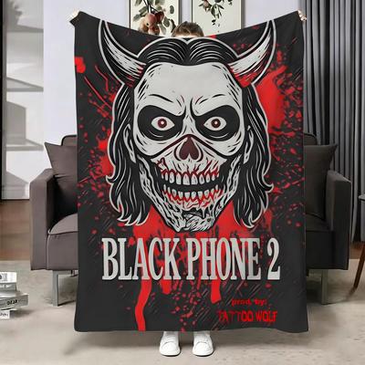 Movie The B-Black Phone Throw Soft Warm Flannel Blanket, Multi-use Throw for Bed Sofa Office, Air Conditioning Nap Blanket