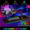 1 шт. большой игровой коврик для мыши RGB с 14 режимами освещения, сенсорное управление, расширенный мягкий коврик для компьютерной клавиатуры, нескользящая резиновая основа