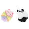Skin Cleaning Loofah Bath Sponge 6 Pcs PE Material Ideal For Showering And Travel With Cute Animal Design