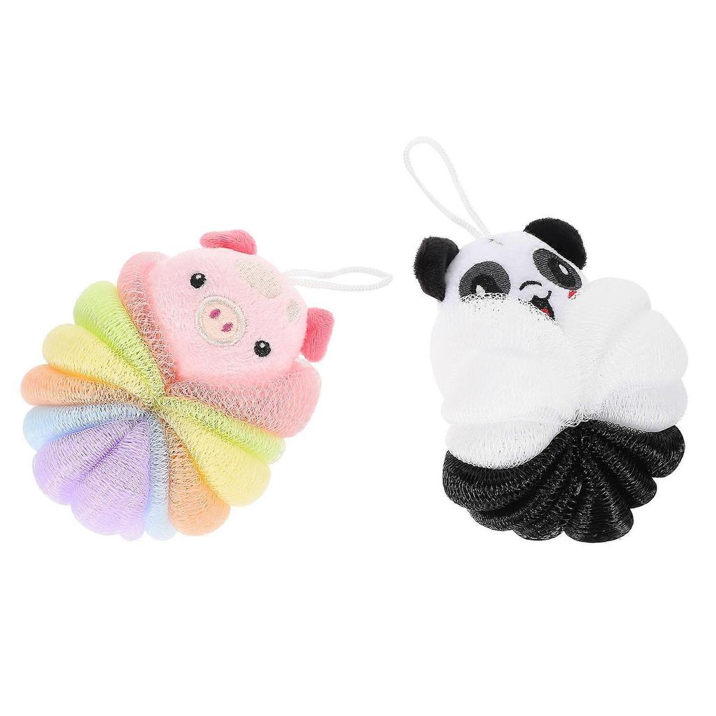 Skin Cleaning Loofah Bath Sponge 6 Pcs PE Material Ideal For Showering And Travel With Cute Animal Design
