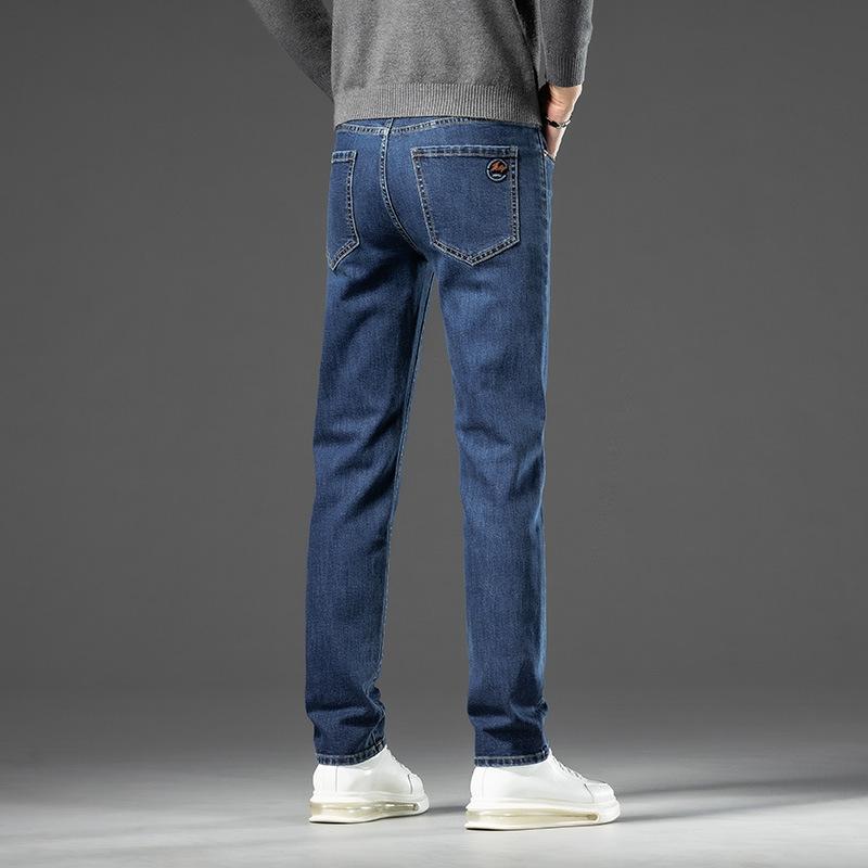 Осенние новые высококачественные потертые джинсы цвета античной бронзы для мужчин, модные брендовые деловые прямые повседневные длинные брюки