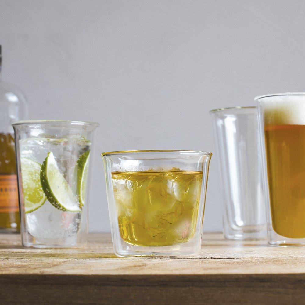Kinto Пивной бокал CAST Double Wall Beer Glass 340 мл, термостойкое стекло, двойная структура, пивной бокал, безопасный для микроволновой печи/посудомоечной машины 21432