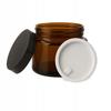 20x Glass Jars 50g for Cream Cosmetics Balm Dark Glass