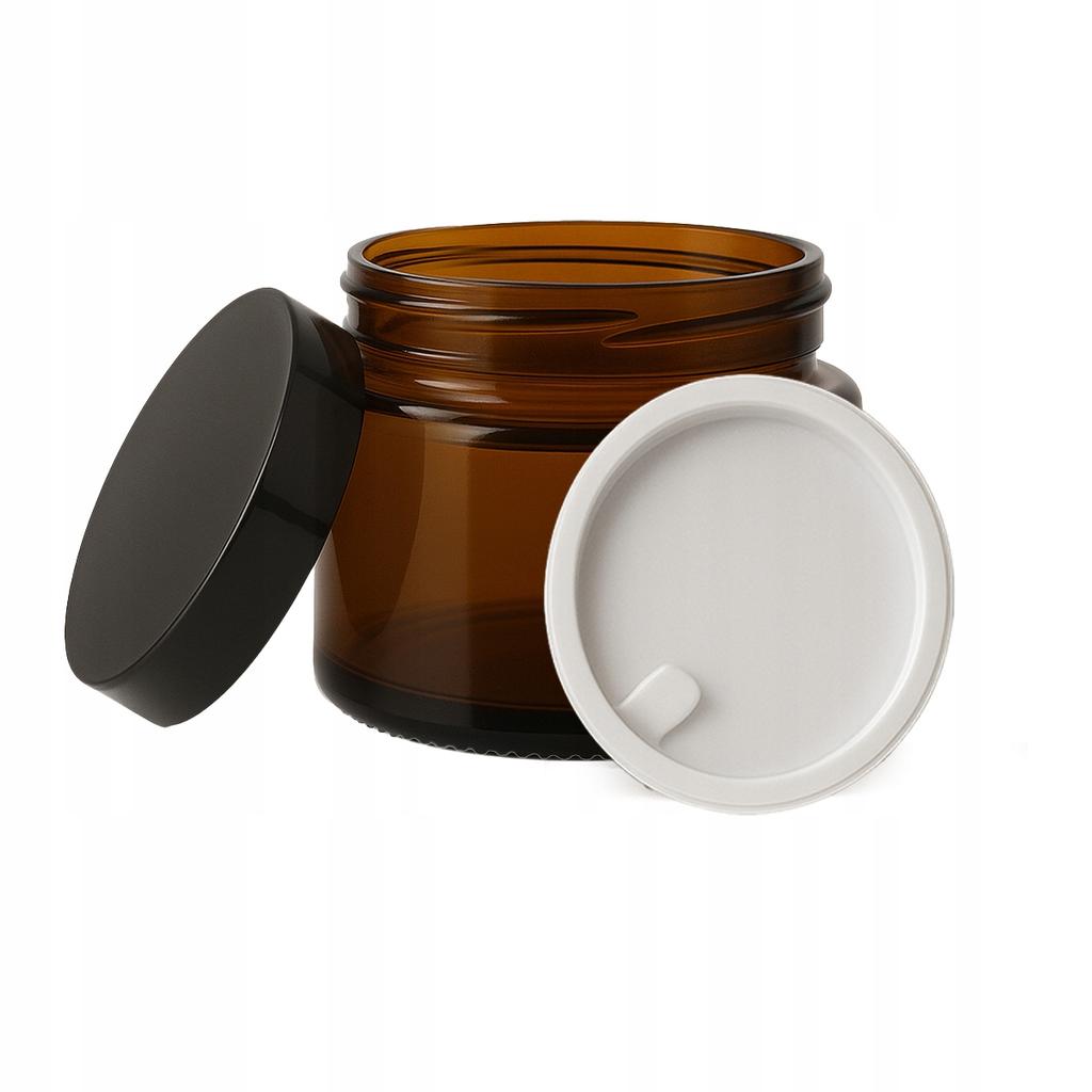 20x Glass Jars 50g for Cream Cosmetics Balm Dark Glass