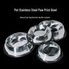 Non-Slip Stainless Steel Pet Bowl with Paw Print for Small and Medium Dogs & Cats