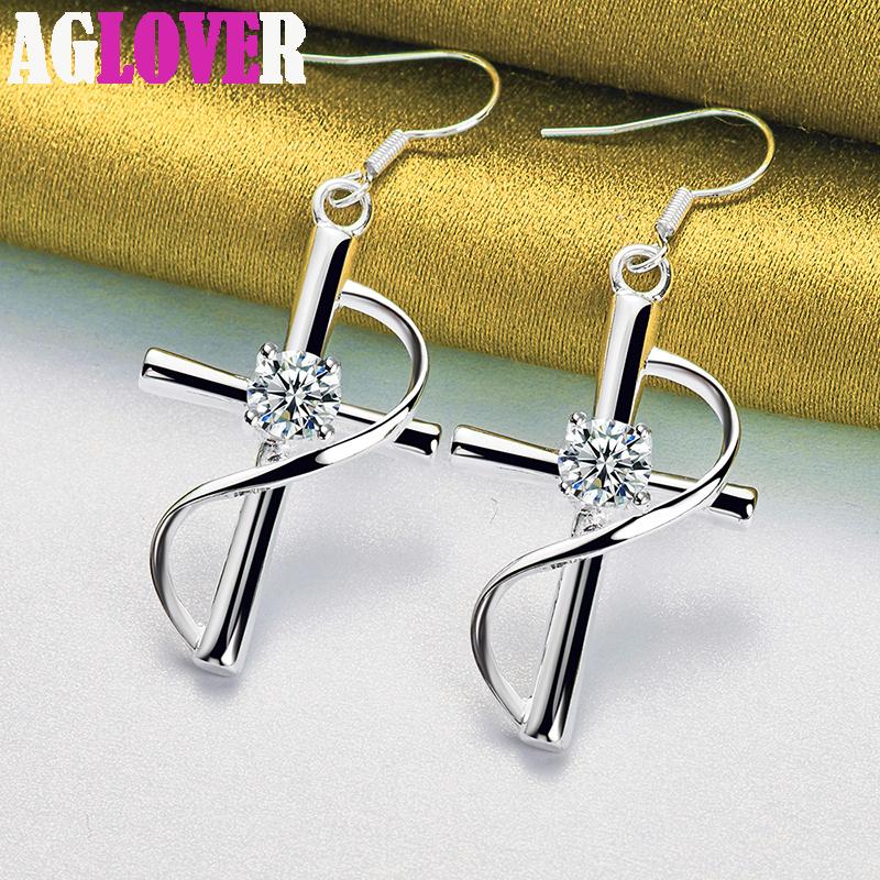 Ювелирные изделия из стерлингового серебра 925 пробы с крестом AAA и цирконом