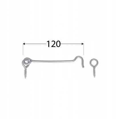 Domax Haczyk Zamykający Wkręcany 120Mm Czarny