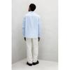 H M Loose Fit Poplin sHirt ligHt Blue Striped