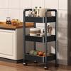 Kitchen Kitchen Cart with Casters Slim Cart for Small Item Water Bottle Refrigerator or Bathroom Slim Cart with Narrow Condiment Rack, [All-Alloy