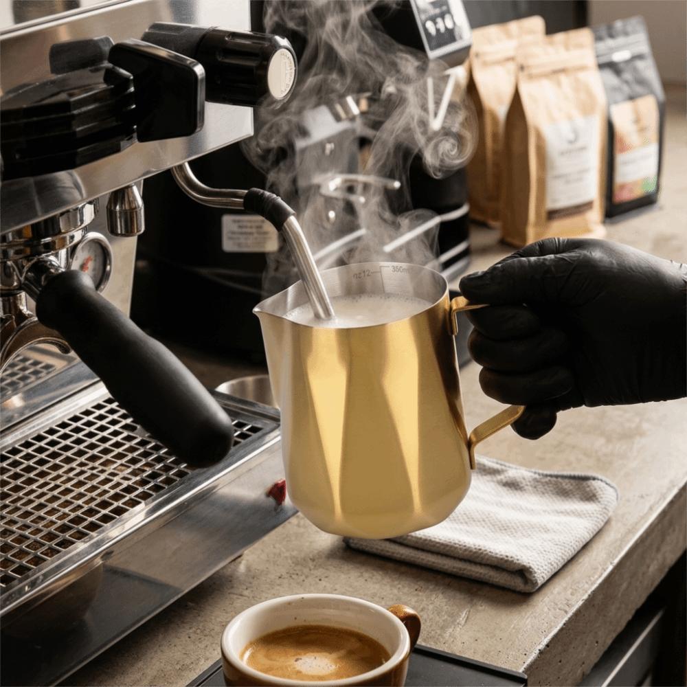 Pointed Spout Milk Pitcher Rustless Steel Measuring Cup Coffee Latte Art Jug Proportion Measuring