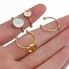 No Fade 5pcs Stainless Steel Adjustable Open Ring Base Cabochon Cameo Blank Settings Glass Bezel Jewelry Making Accessories