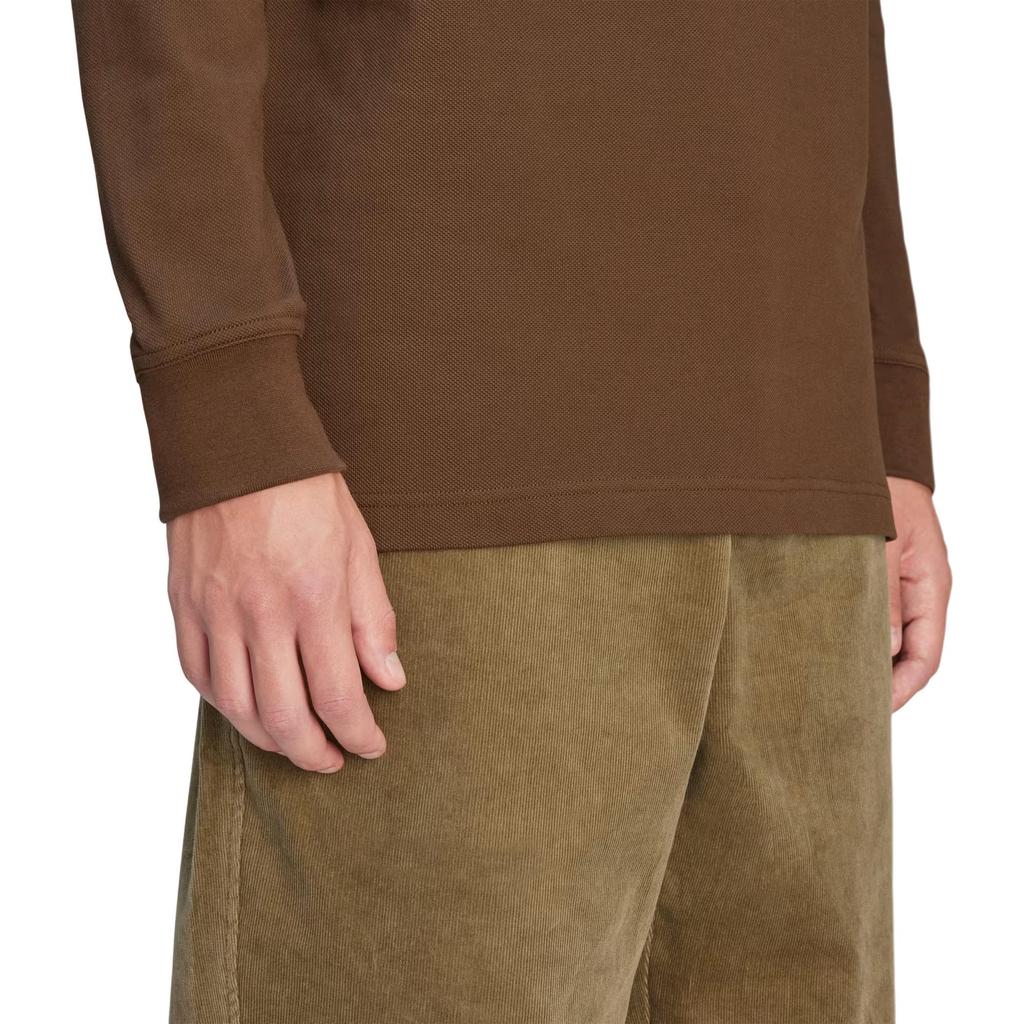 Adidas Originals X C.P. Company Collaboration Casual Simple Long Sleeve Polo Shirt Unisex Tops Brown JE8671