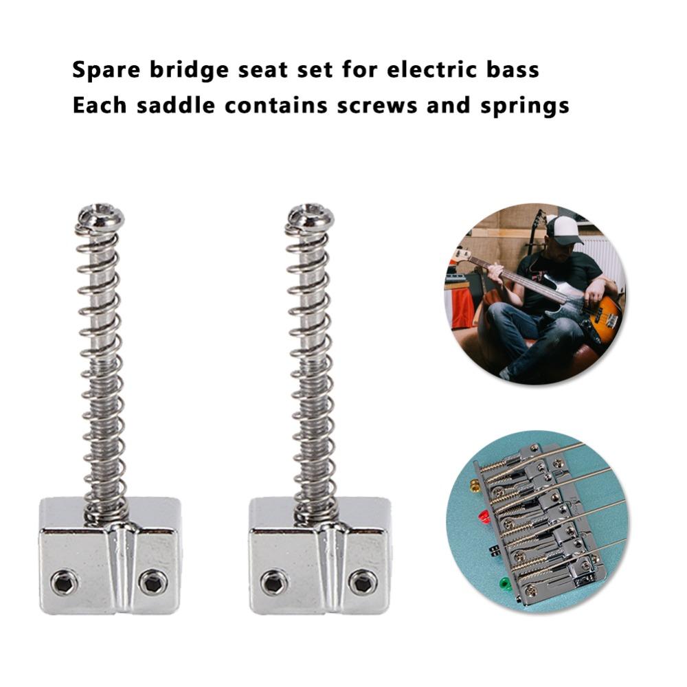 5PCS Metal Bass Bridge Saddles Silver/Golden Electric Bass Bridge Saddles Bass Electric Guitar Kits