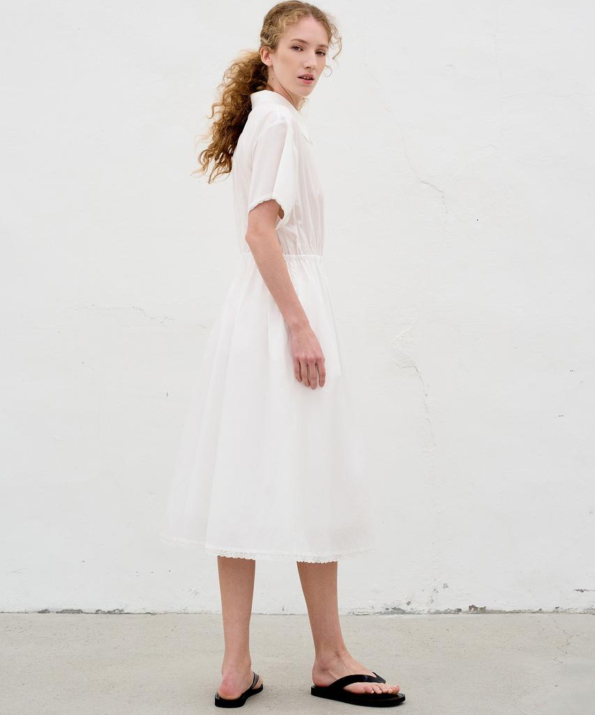 Mite Lace Shirts Dress_White