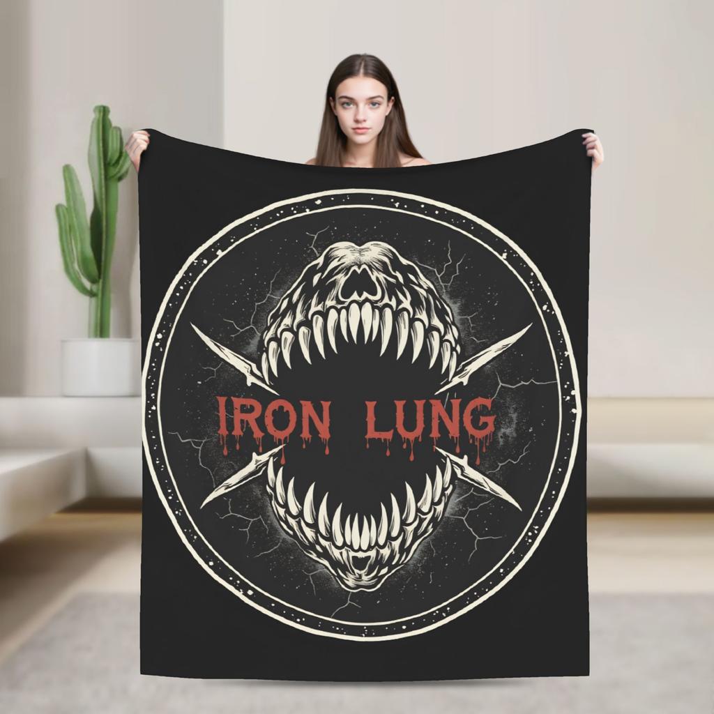 Horror Game Iron Lung Blanket  Warm Soft Aesthetic Plush Bedding Throws For Kids Adult Bedroom Flannel Bedspread Bed Cover