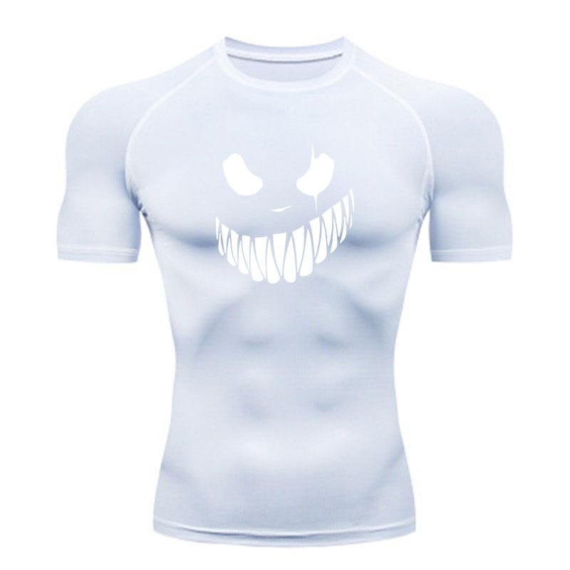 Men's Compression Athletic T-Shirt, Halloween Creepy Grinnin