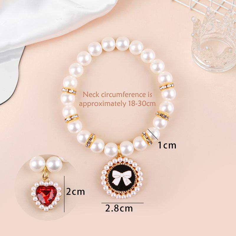 Adjustable Pet Pearl Necklace Cat Dog Pearl Collar Wedding Party Pet Jewelry Accessories Pet Products Pet Birthday Gifts