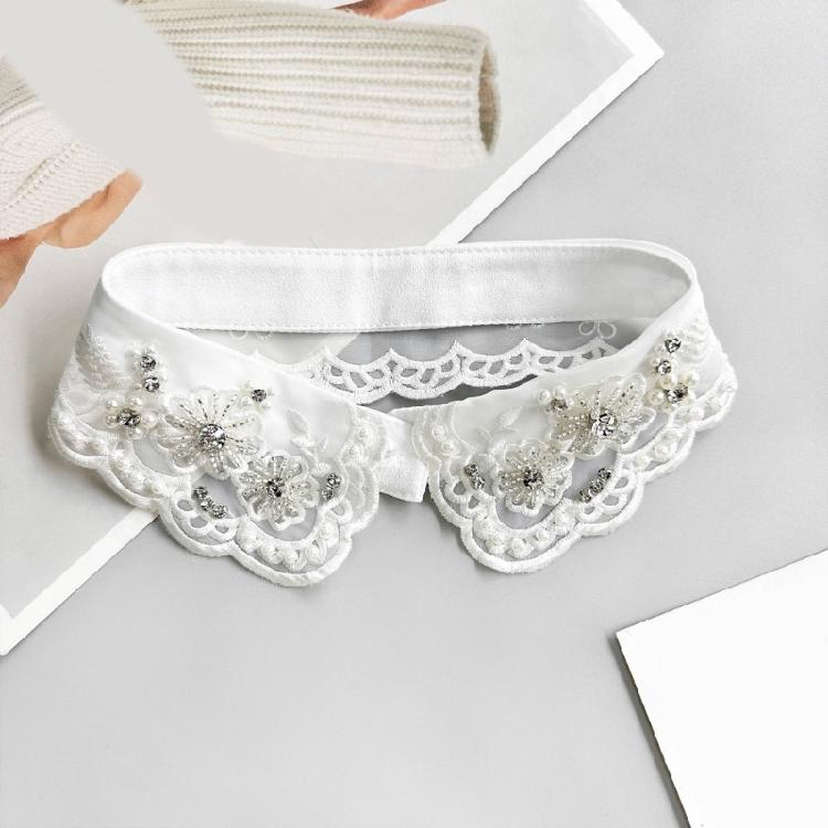 Элегантный многоразовый ложный воротник, украшенный искусственным жемчугом, удобный полиэстер, улучшитель воротника для деловой встречи