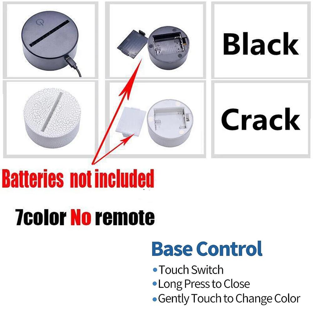 10 шт. акриловая световая панель основание трещина 7 цветов декоративная световая витрина сенсорный выключатель светодиодная лампа основание для акриловой смолы стекло
