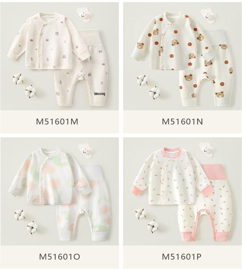 Детский хлопковый комплект нижнего белья без косточек на весну и осень: Базовый слой с высокой талией для мальчиков и девочек