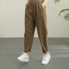 Autumn 2026 New Retro Student Casual Pants Female Solid Color Elastic Waist Thin Harun Pants Nine Pants Tide