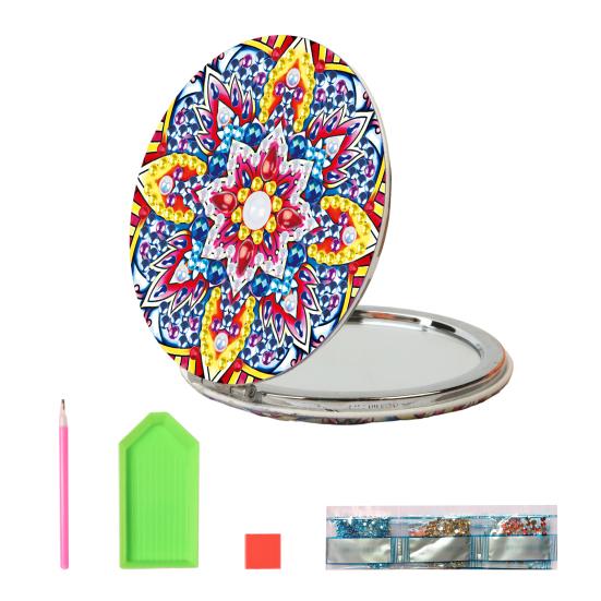 1 комплект алмазной живописи зеркало цветочный узор DIY портативное мини-зеркало для макияжа горный хрусталь