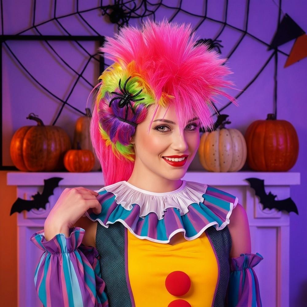 Synthetic Colorful Punk Style Hair Edgy Style Performance Props Vibrant Mohawk Long Wig  Photos