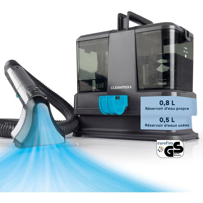 Compact carpet cleaner, 3 in 1 vacuum cleaner with double tank system and easy filling, steam cleaner