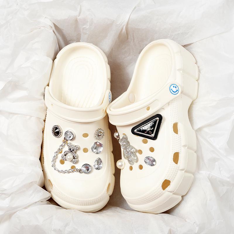 Women's Thick-Soled EVA Clog Shoes - New Style Non-Slip Two-Wear Beach Sandals & Slippers.