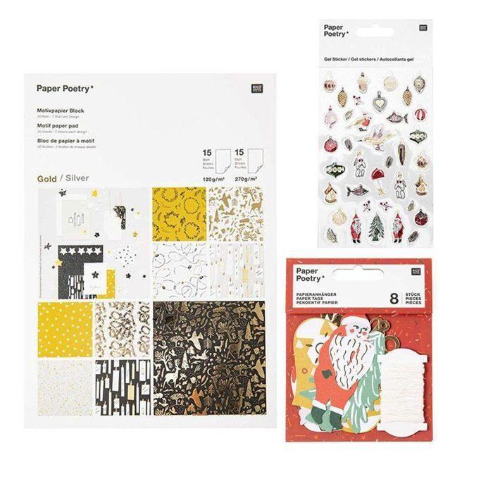 Papier de scrapbooking - RICO DESIGN - Nostalgic Christmas - 30 feuilles - 37 stickers - 8 étiquettes