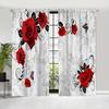 New Modern Style Butterfly Rose 3D Digital Printed Thin Curtain for Boys Girls Room Bedroom Window Curtain 2 Pieces Rod Pocket