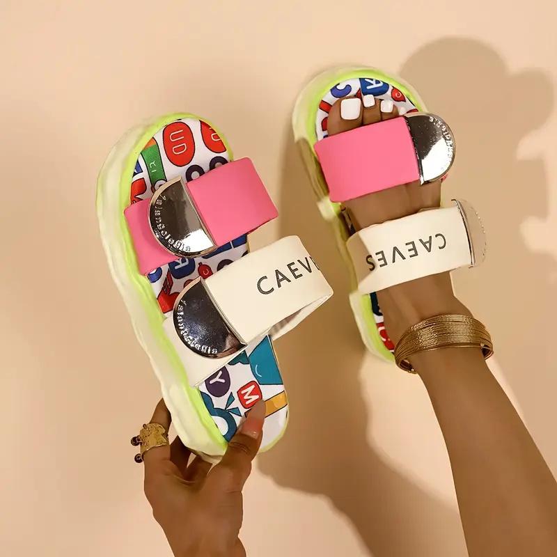 Fashion Summer New Women Trend Slippers Mixed Colors Designer Shoes Women Casual Outdoor Sandals Platform Fashion Slippers Slides Women