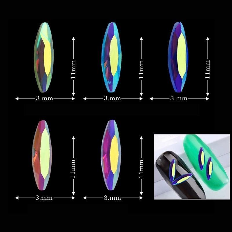 20 шт. цветных страз для дизайна ногтей AB с блестками для маникюра