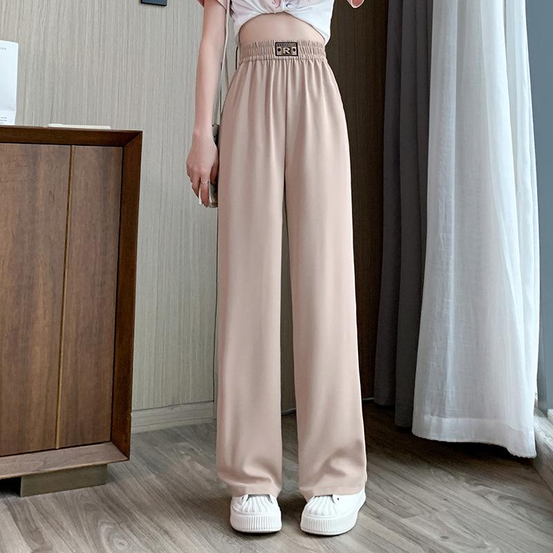 Women's Summer High-Waist Ice Silk Wide-Leg Pants