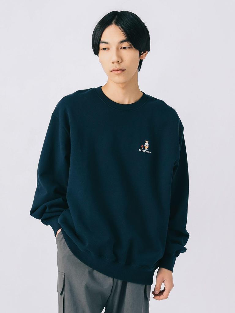 Beams Heart Takibi Bear Big Sweatshirt, Men's, Navy, Medium