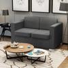 2-seater Sofa - vidaXL - Dark Grey Fabric - Plush Comfort - Removable Cover - Contemporary Design
