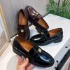 Leather Loafers Women Thick Bottom Single Shoes Women Casual Shoes French Retro Women's Shoes