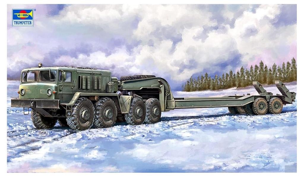Trumpeter Tractor ChMZAP 5247G Plastic Model Kit 07194 1/72 MAZ-537G & Semi-Trailer