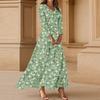 Dresses For Womens Vintage Flower Tunic Waisted Midi Dress Summer Casual  3/4 Sleeve Dress