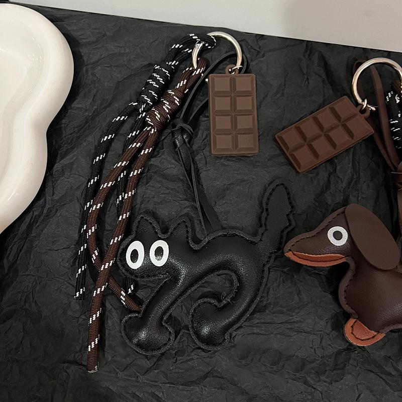 Yogodlns PU Leather Dachshund Bag Pendant Creative Hangbag Bag Accessory Cute Backpack Hanging Charm Gift