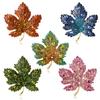 Heavy Industry Crystal Maple Leaf Brooch Women'S Luxury Simple Brooch Suit Coat Pin Accessories